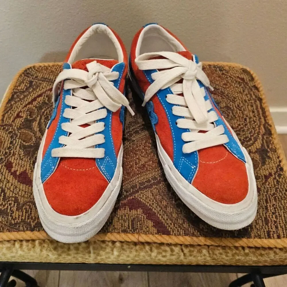 Converse Golf Le Fleur One Star W8.5 / M10.5 Red Blue Suede Sneakers